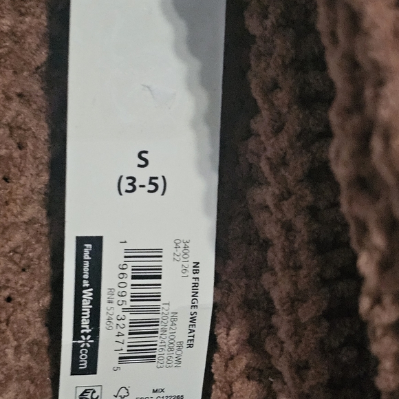 No Boundries Girls Brown Fringe Crew Neck Sweater Size S NWT - Picture 8 of 8
